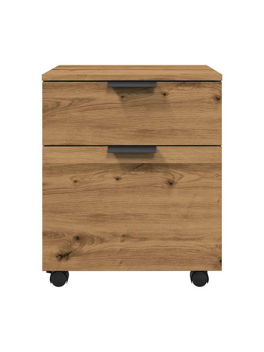 Vidaxl Mobiler Aktenschrank mit Rollen Artisan Eiche