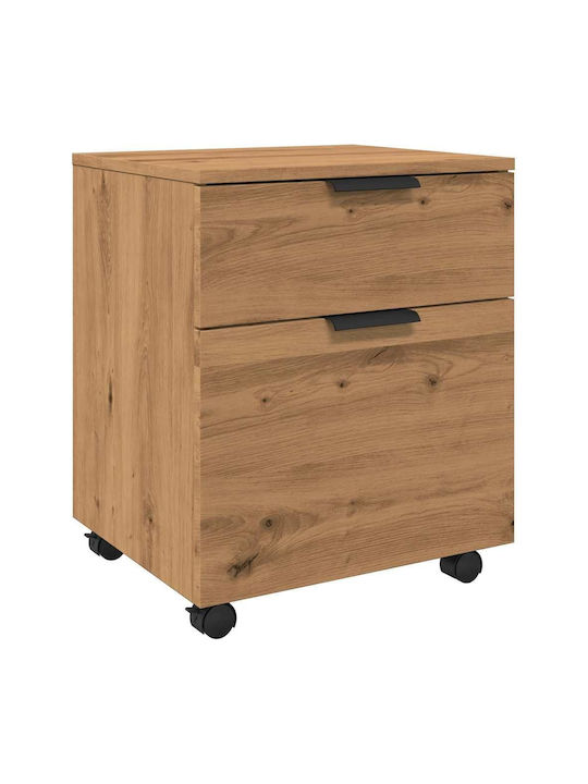 Vidaxl Mobiler Aktenschrank mit Rollen Artisan Eiche