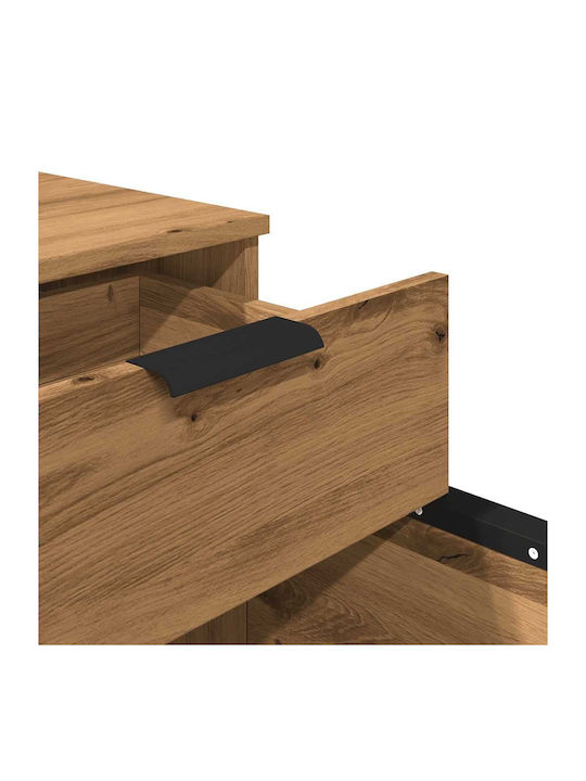 Vidaxl Mobiler Aktenschrank mit Rollen Artisan Eiche