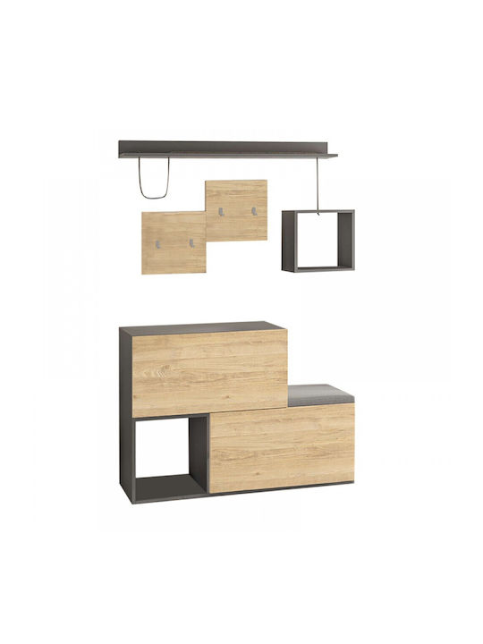 Holdon Eingangsmöbel mit Garderobe / Schuhschrank & Bank 120x36.5x87.5cm