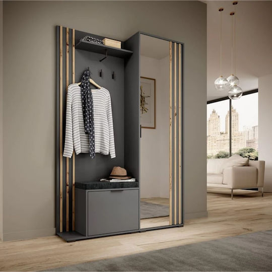 Nolan Mobilier de Intrare cu Oglindă / Cuier & Dulap pentru Pantofi 131x40x192buc