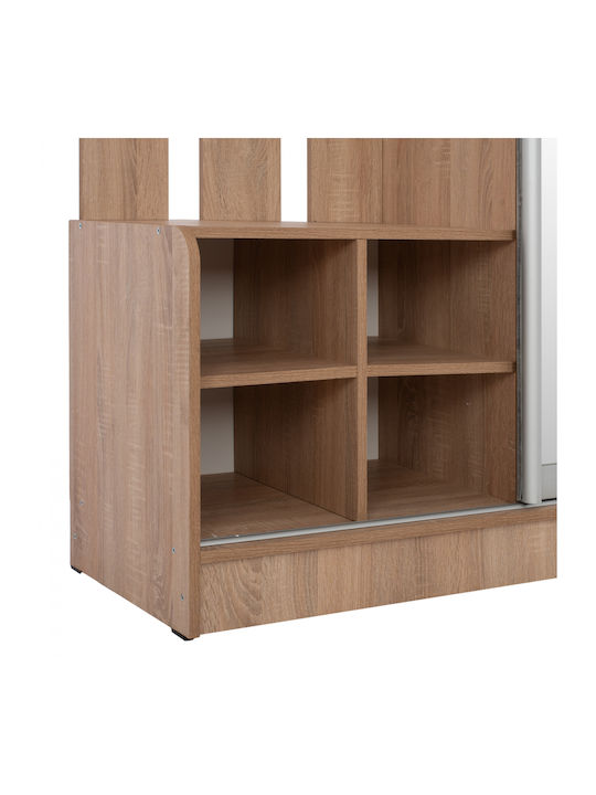 Dulce Eingangsmöbel mit Spiegel / Garderobe / Schuhschrank & Schrank Sonoma 120x45x210cm