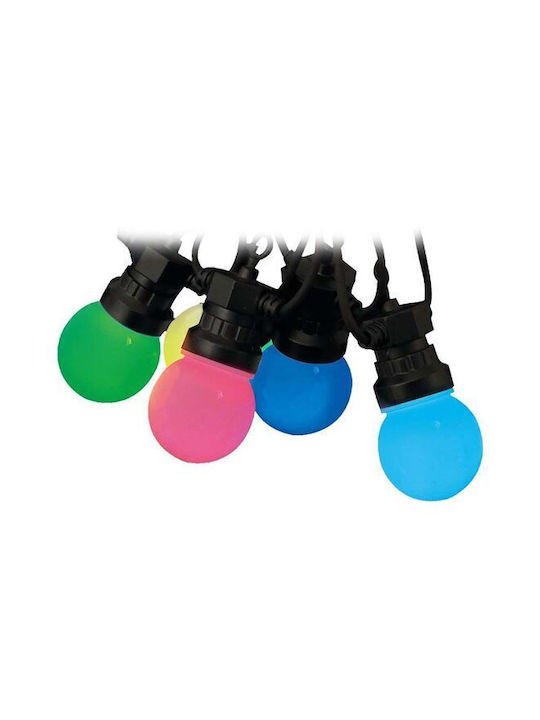 V-TAC Στεγανή Γιρλάντα Φωτισμού LED IP44 13m με 15 Λάμπες RGB
