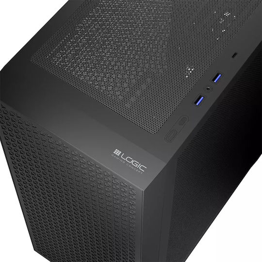 Logic Dart Pro Midi Tower Computer Case Black