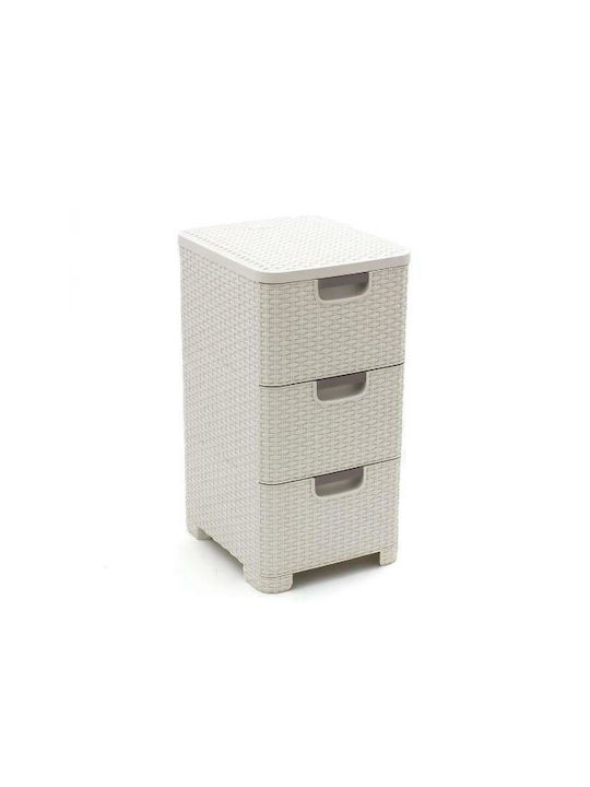 Entry Furniture with Wardrobe Cream 33x38x63cm