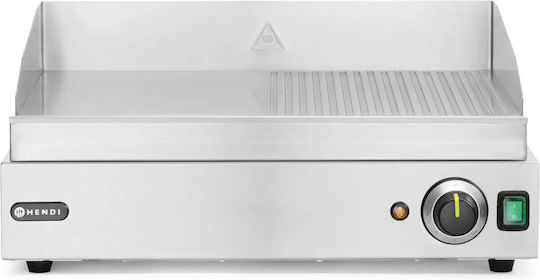 Hendi Commercial Flat Top Electric Griddle with Flat & Ribbed Plate 2.4kW 55x42x24cm