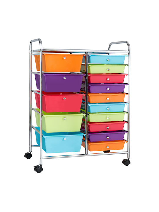 Drawers Storage Made of Metal & Plastic L63xW37xH87cm