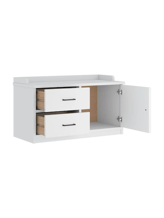 Sandens Mobilier de Intrare cu Dulap pentru Pantofi & Bancă Alb 87x40x50cm