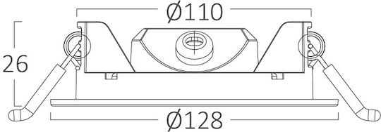 Braytron Στρογγυλό Χωνευτό LED Panel 6W με Φυσικό Λευκό Φως 4000K
