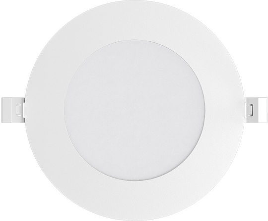 Braytron Στρογγυλό Χωνευτό LED Panel 6W με Φυσικό Λευκό Φως 4000K