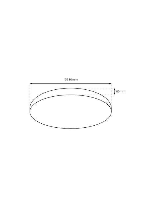 Eko Light Στρογγυλό Εξωτερικό LED Panel 36W με Ρυθμιζόμενο Λευκό Φως
