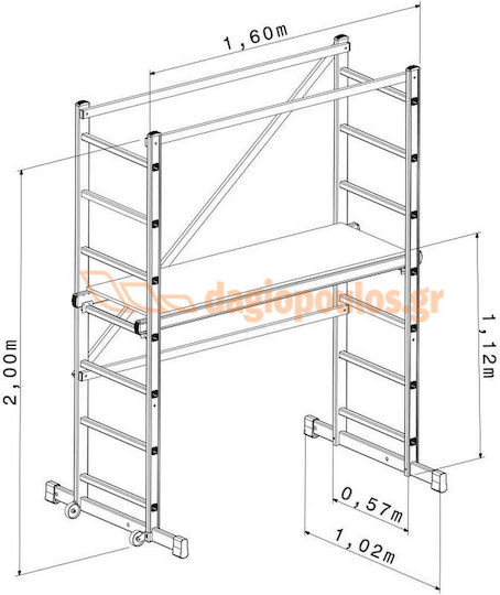 Profal Schele Dublu Din Aluminiu 2x