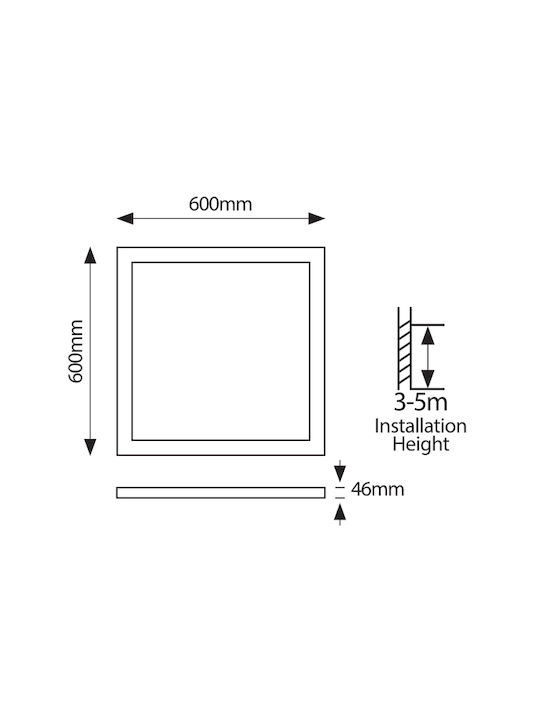 Eurolamp Vertieft LED Panel 32W mit Natürliches Weiß Licht 4000K