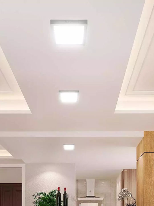 V-TAC Square LED Panel 6W with Warm White Light 3000K