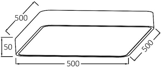 Braytron Τετράγωνο Εξωτερικό LED Panel 45W με Ρυθμιζόμενο Λευκό Φως 50x50εκ.