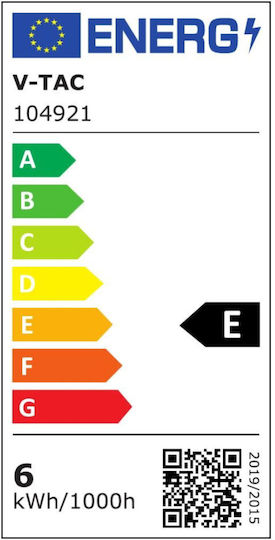 V-TAC Τετράγωνο LED Panel 6W με Θερμό Λευκό Φως 3000K