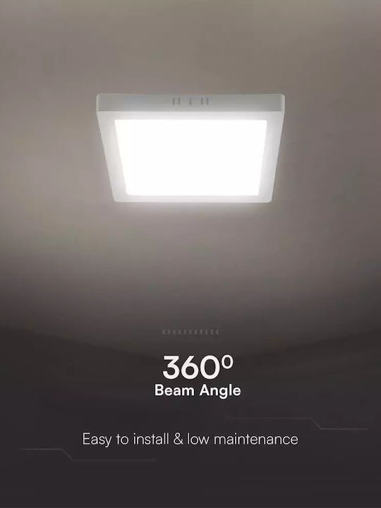 V-TAC Square LED Panel 6W with Warm White Light 3000K
