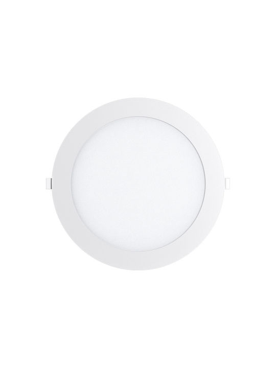 Braytron Round Recessed LED Panel 18W with Warm White Light 3000K 20.5cm