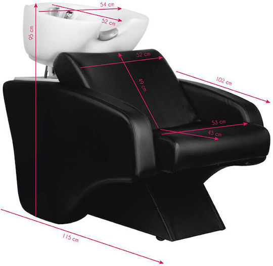 Activeshop Wash Unit Stationary with Black Leather Chair