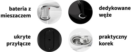 Gabbiano Za31 Schwarzes Friseurwaschbecken