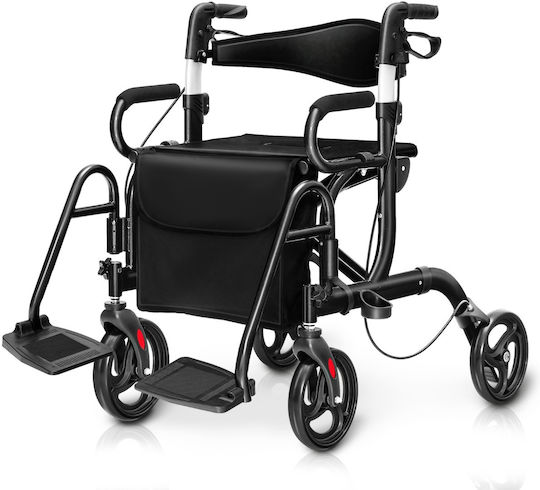 Costway Инвалидна количка Сгъваемо 56.5см JH10010BK Червен