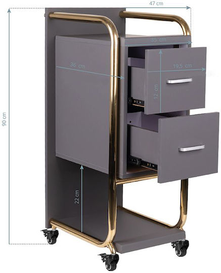 Activeshop Hair Salon Maintenance Cart with 2 Drawers