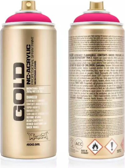 Montana Cans Spray Paint with Metallic Effect Gold F3000 Fire Red 400ml