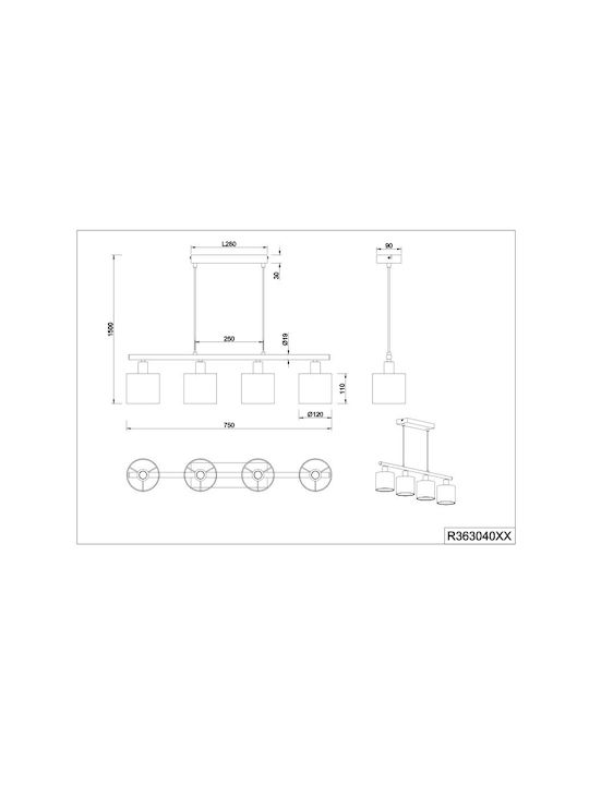 Trio Lighting Висящо Осветително Тяло Златист