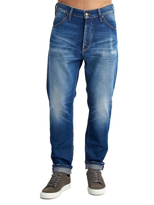 Bob Men's Elastic Jeans Trousers with Relaxed Tapered Application Blue