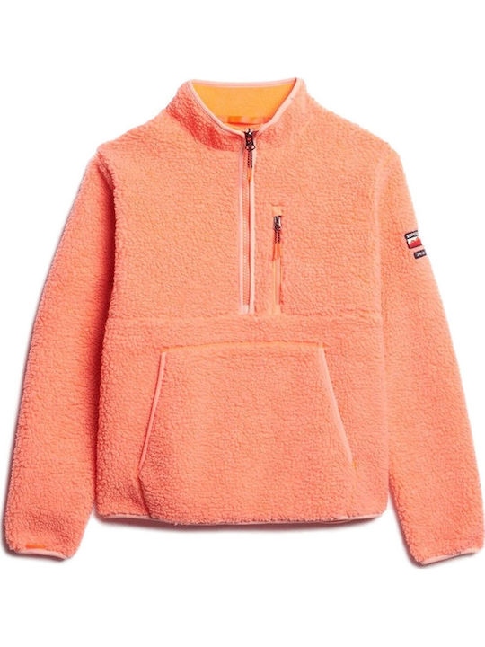 Χειμερινή Γυναικεία Fleece Μπλούζα Πεζοπορίας με Φερμουάρ Pastel Line Coral