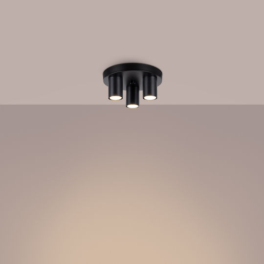 Sollux Triple Spot with Socket GU10 in Black Color