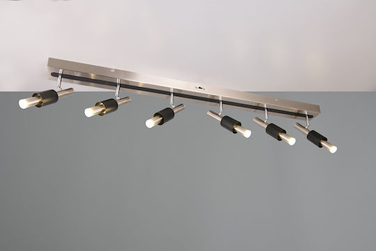 Trio Lighting Σποτ με 6 Φώτα σε Ασημί Χρώμα