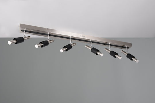 Trio Lighting Σποτ με 6 Φώτα σε Ασημί Χρώμα