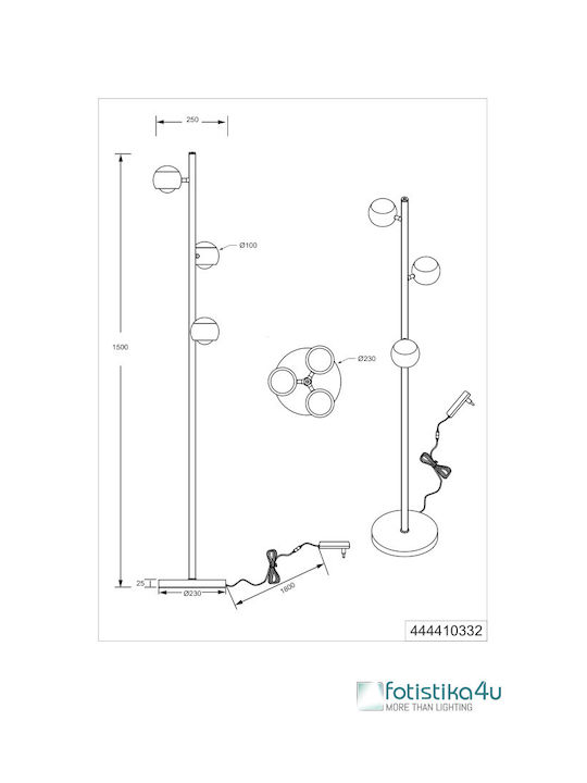 Trio Lighting LED Floor Lamp Black
