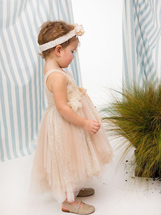 Bambolino Thalia Rochie Roz De Botez Din Tulle