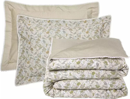 Das Home 1692 Cuvertură Extra-dublu Bumbac Olive, Taupe 230x250cm