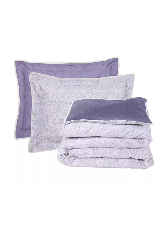 Das Home 1693 Κουβερλί Υπέρδιπλο Βαμβακοσατέν Blue, Grey 230x250cm