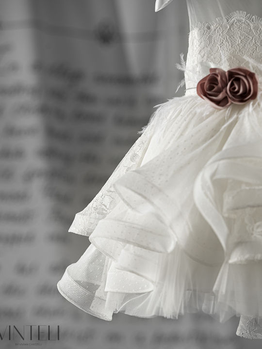 Vinte li Ecru Rochie de Botez
