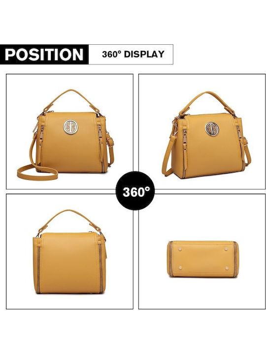 Leather Women's Bag Handbag Yellow