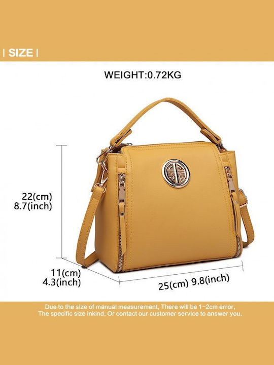 Leather Women's Bag Handbag Yellow