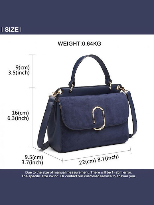 Leather Women's Bag Shoulder Navy Blue