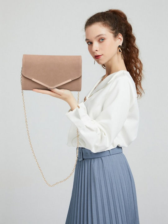Leder Damenumschlag Beige