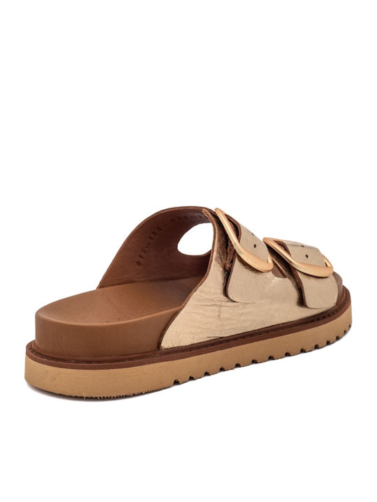 Sandale Casual Damă Din Piele Aurii