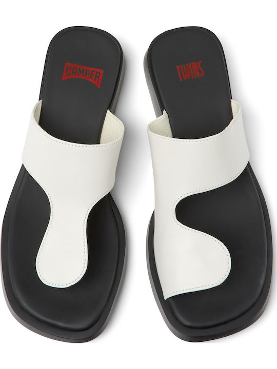 Dana Tws Leather Women's Flat Sandals in White Color