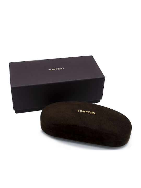 Tom Ford Men's Sunglasses with Black Horn-Rimmed Frame and Grey Gradient Lenses