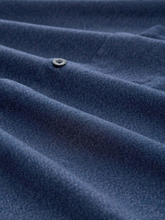 Long-sleeved Cotton Shirt Blue