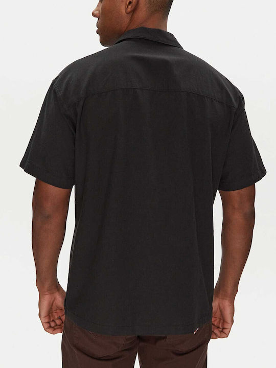 Jack & Jones Leinen-Herrenhemd Relaxed Fit Schwarz