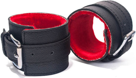 Devil Sticks Hand Cuffs Grain Leather Handschellen in Schwarz Farbe