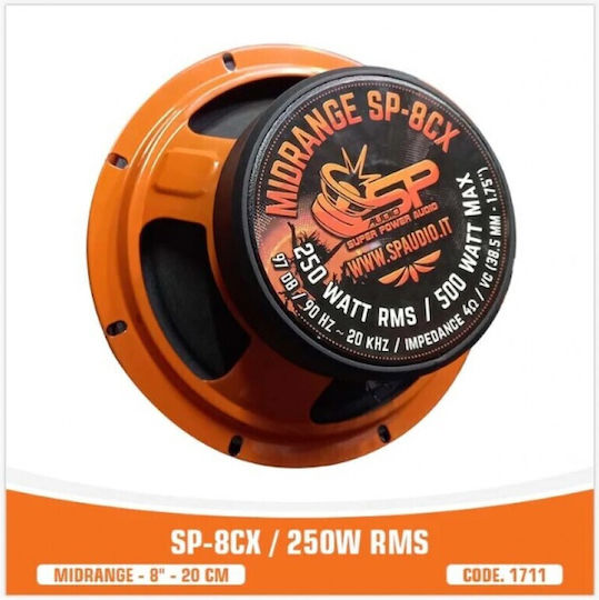 SP Audio 8CX Ηχείο Αυτοκινήτου Ομοαξονικά 8" με 250W RMS (Midrange)