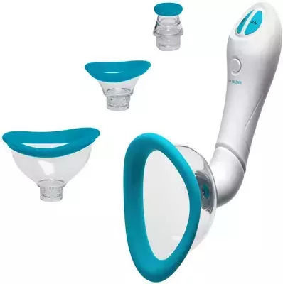 Doc Johnson Bloom Intimate Body Pump Вакуумен Стимулатор За Вагина И Клиторен С Вибрация Светлосиньо/Бяло